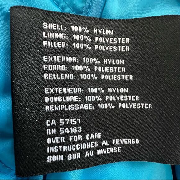 Guess Lightweight Puffer Jacket Coat Sky Blue Packable Travel SZ L - Picture 11 of 14